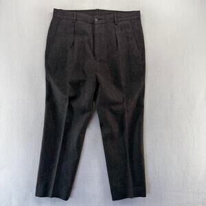 Vintage Ralph Lauren Wool Pants Mens 33x27 Gray Trousers Dress Pleated Thick 90s